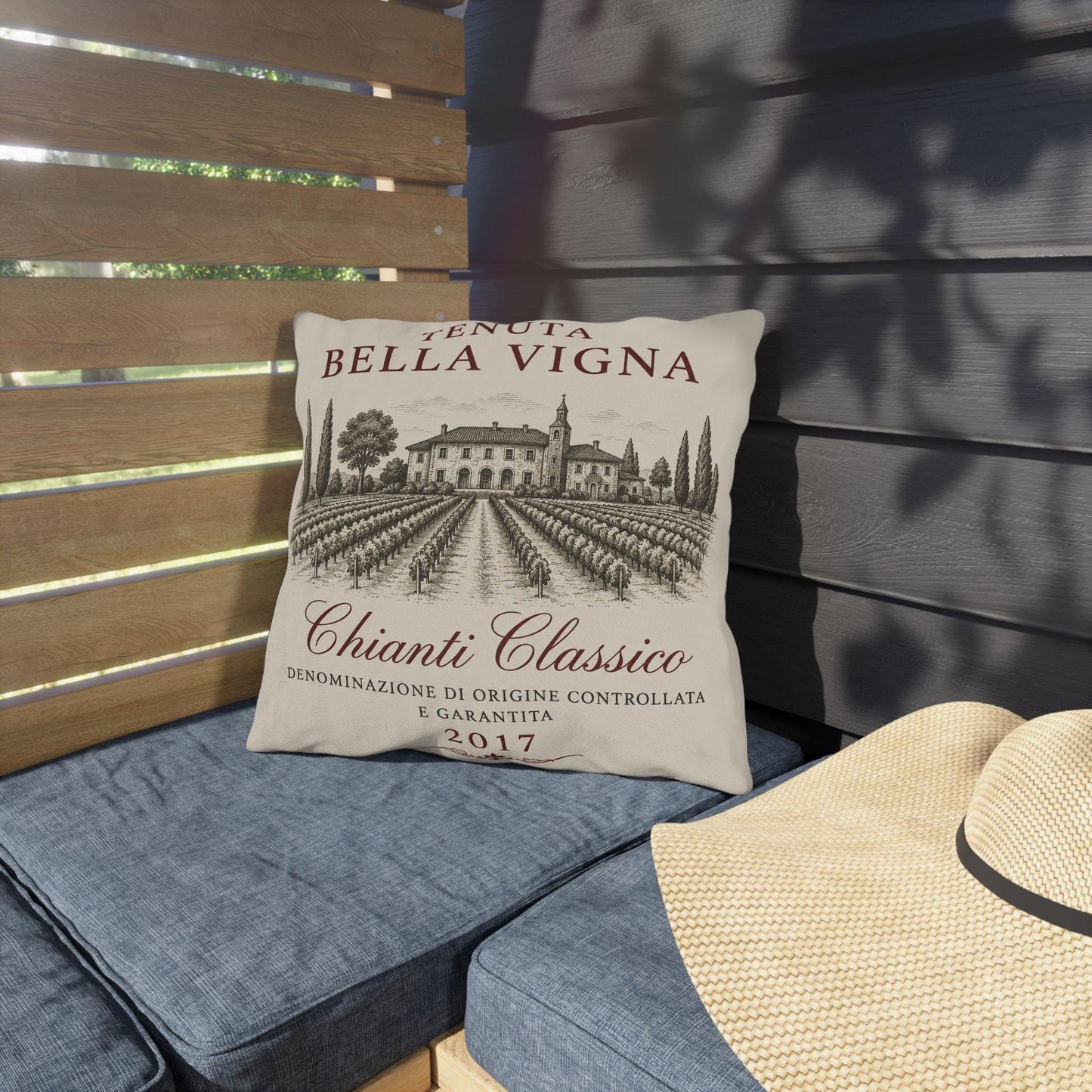 Reversible Wine Pillow Outdoor Pillows | Vineyard Throw Pillow, Tuscan French Country Decor