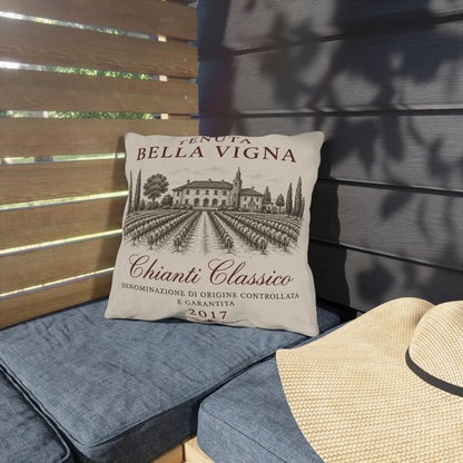 Reversible Wine Pillow Outdoor Pillows | Vineyard Throw Pillow, Tuscan French Country Decor