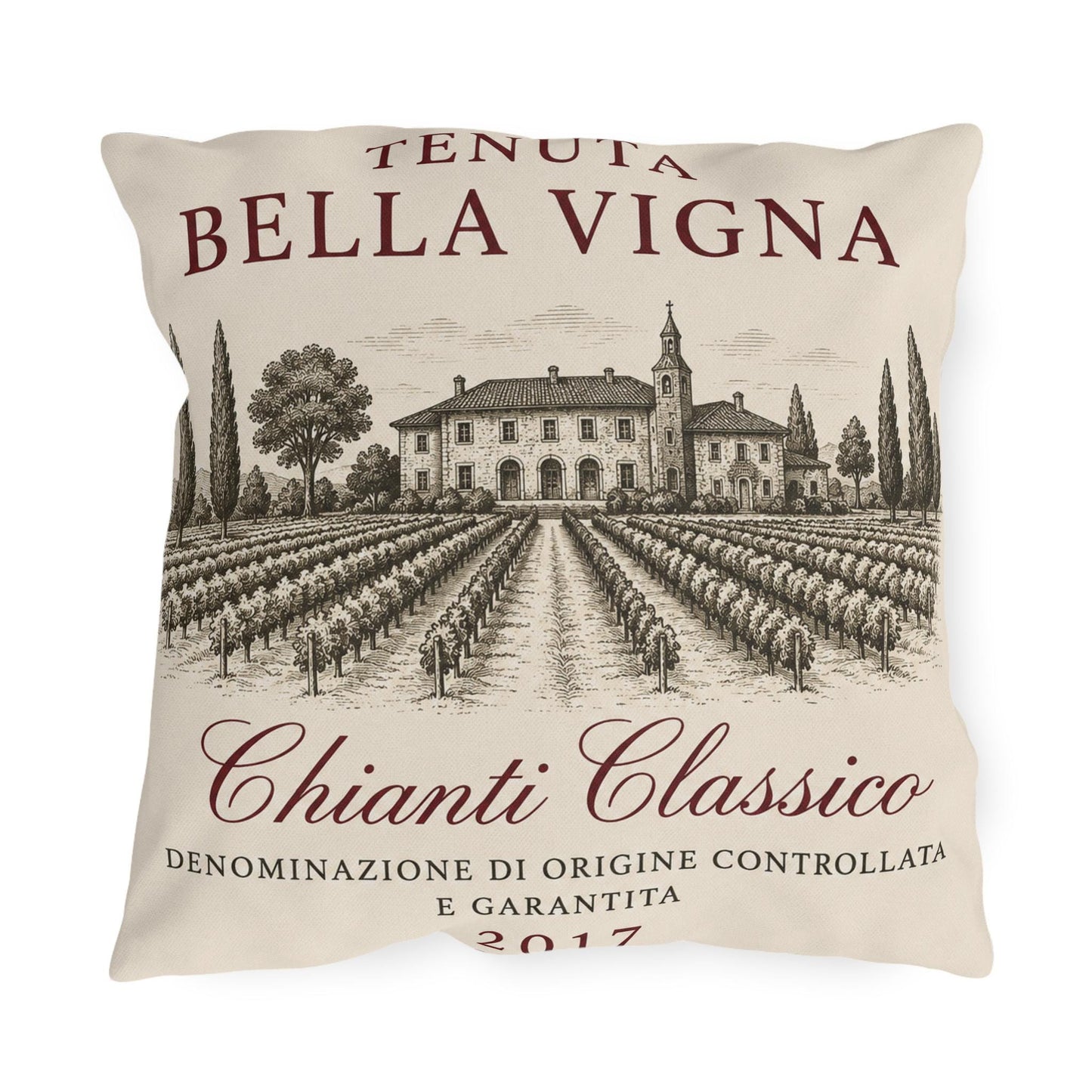 Reversible Wine Pillow Outdoor Pillows | Vineyard Throw Pillow, Tuscan French Country Decor