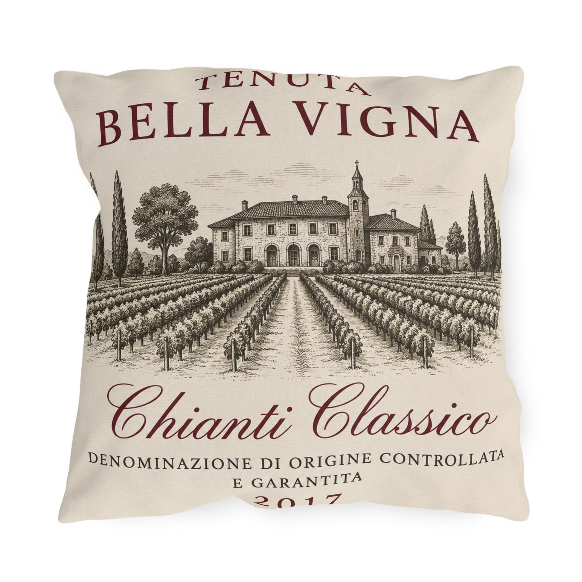 Reversible Wine Pillow Outdoor Pillows | Vineyard Throw Pillow, Tuscan French Country Decor