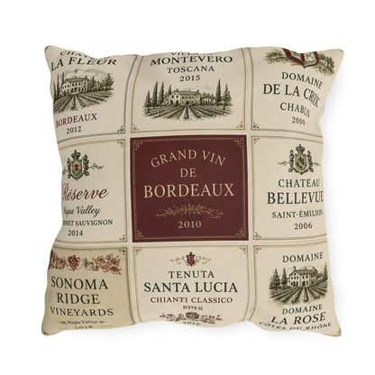 Reversible Wine Pillow Outdoor Pillows | Vineyard Throw Pillow, Tuscan French Country Decor