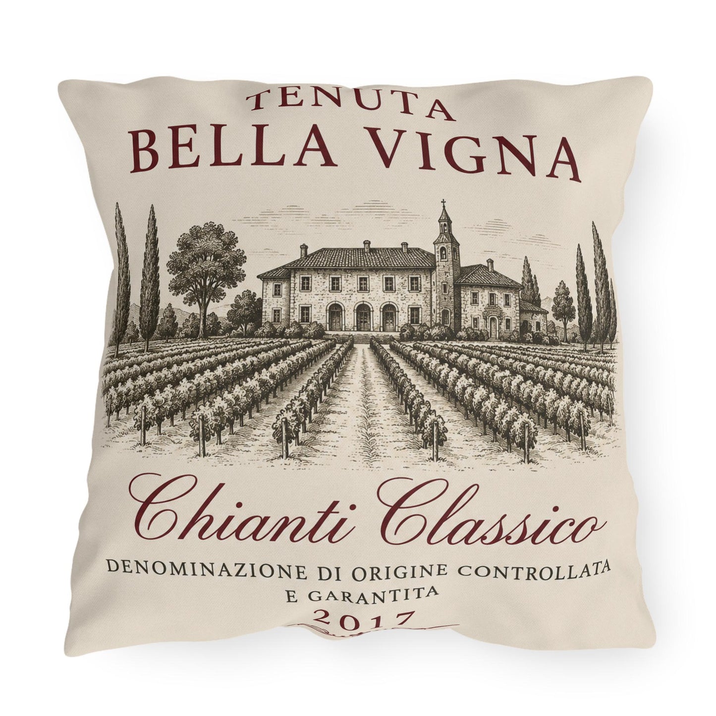 Reversible Wine Pillow Outdoor Pillows | Vineyard Throw Pillow, Tuscan French Country Decor