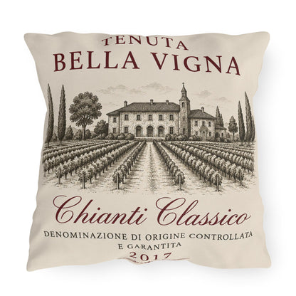 Reversible Wine Pillow Outdoor Pillows | Vineyard Throw Pillow, Tuscan French Country Decor