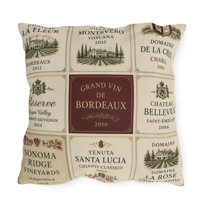 Reversible Wine Pillow Outdoor Pillows | Vineyard Throw Pillow, Tuscan French Country Decor