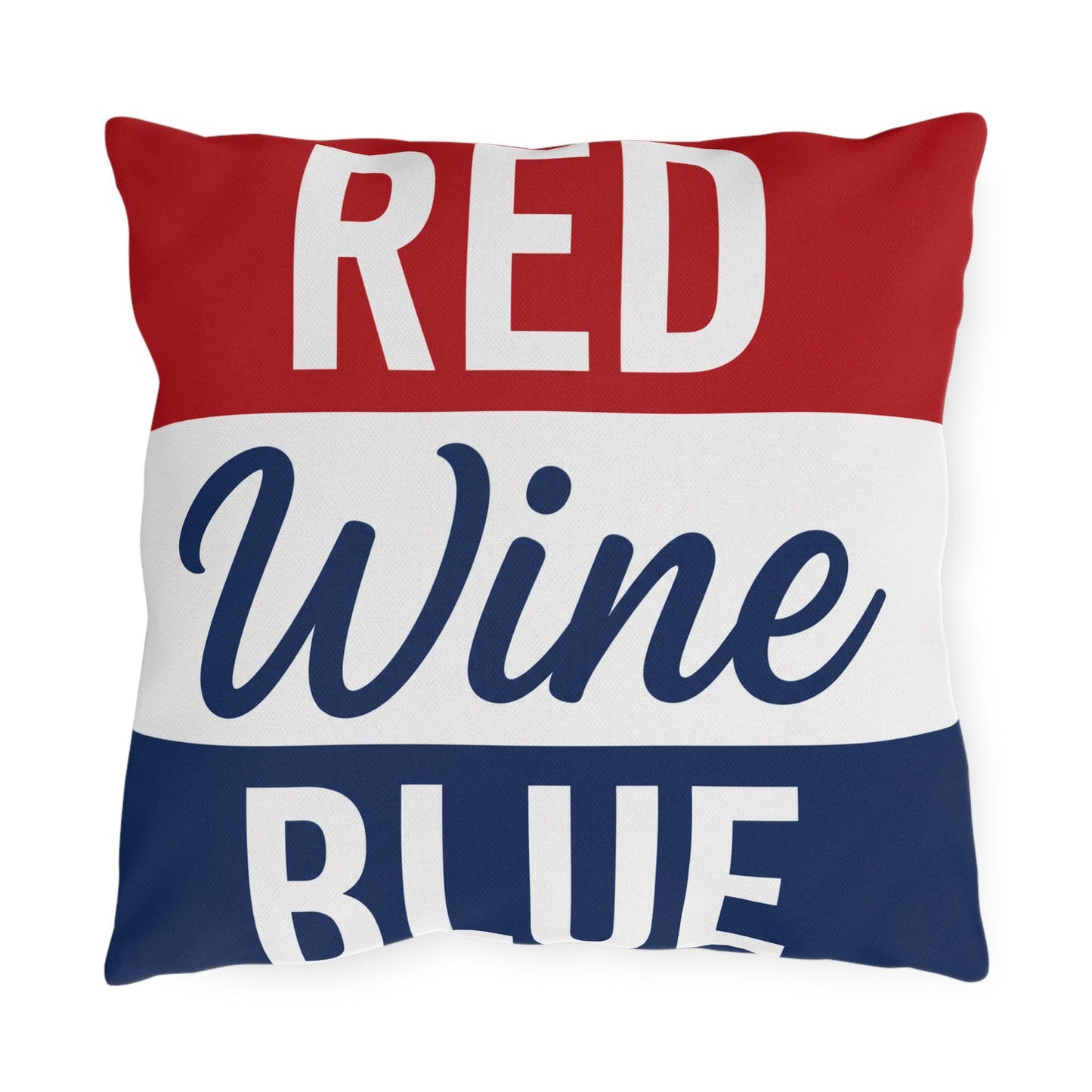 Red Wine & Blue Patriotic Pillows | 4th of July Americana Porch Pillow
