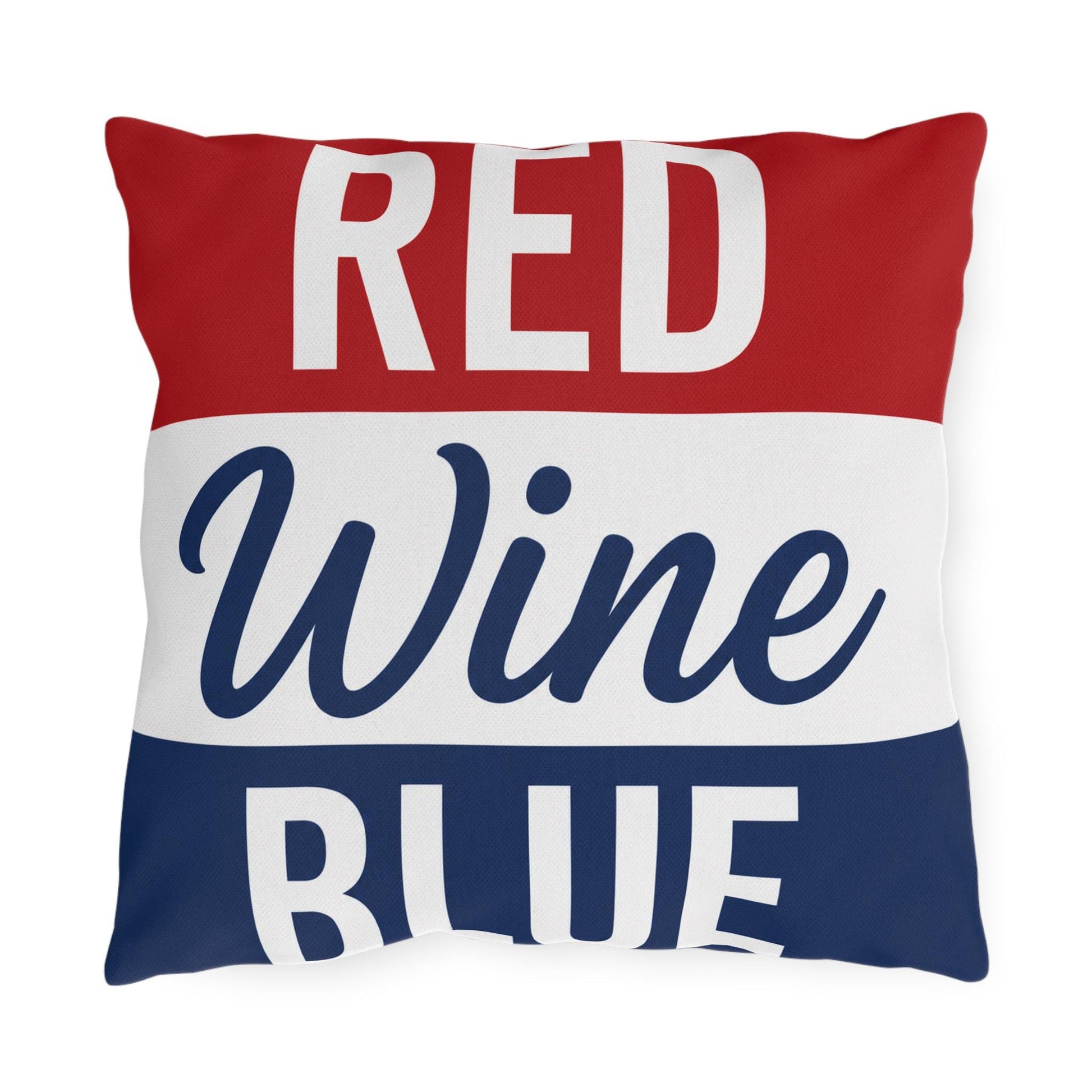 Red Wine & Blue Patriotic Pillows | 4th of July Americana Porch Pillow
