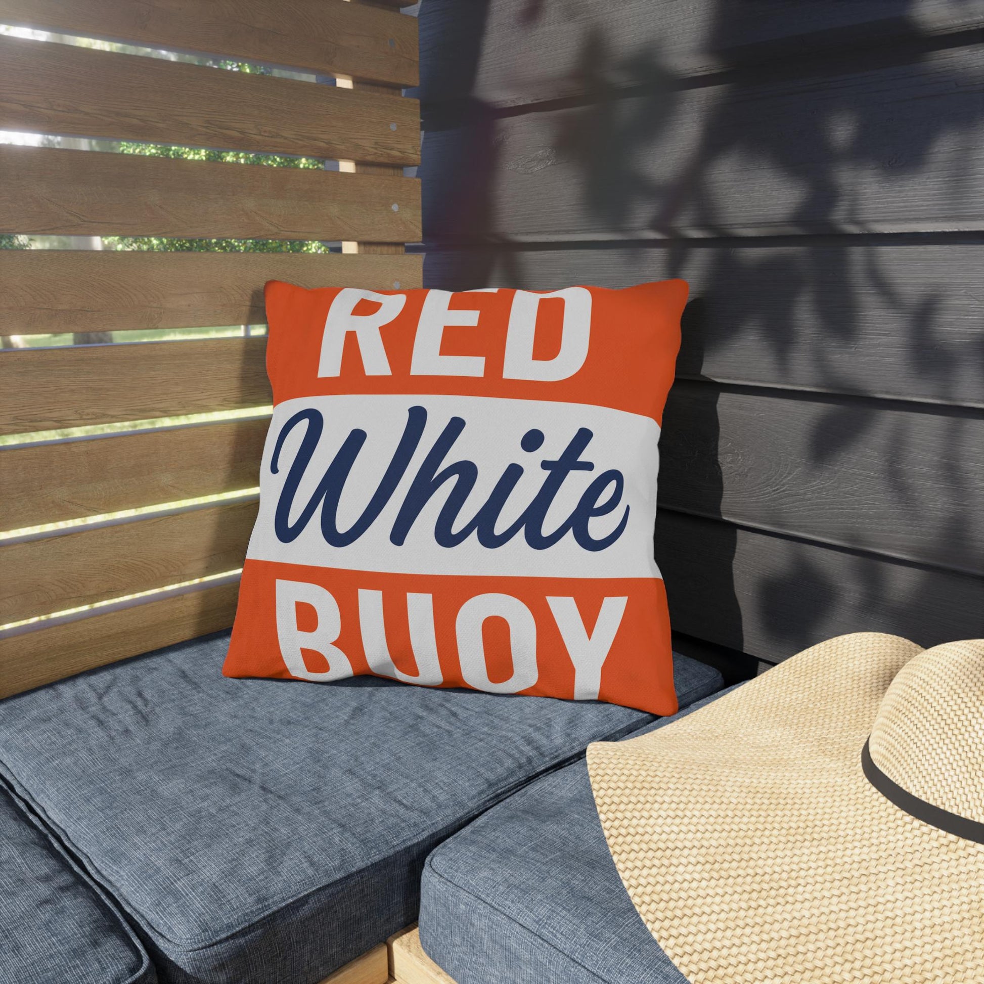 Slow No Wake Buoy Nautical Throw Pillow Outdoor Pillows | Lake House Decor | Made in USA