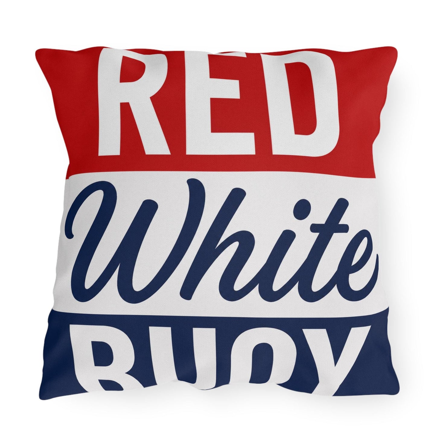 Red White Buoy Nautical Lake Decor Outdoor Pillows | Dock Marina Accent Pillow
