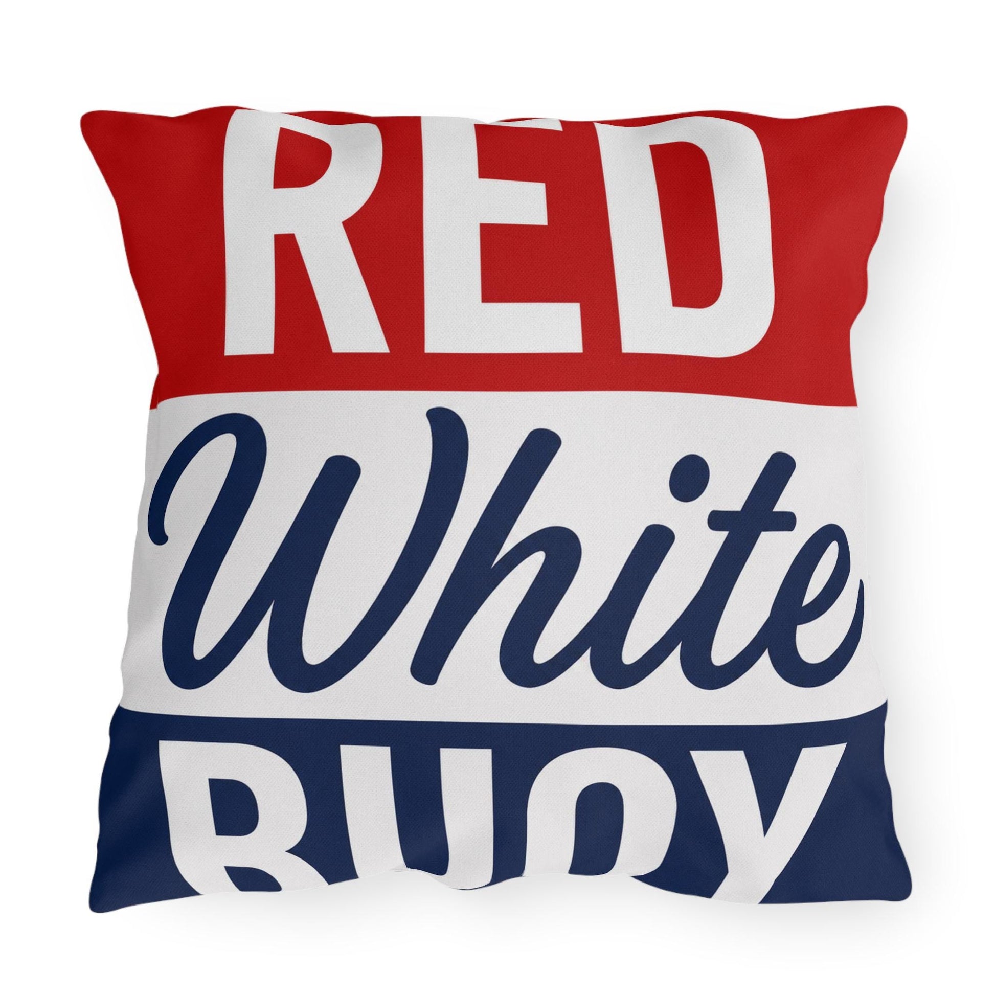 Red White Buoy Nautical Lake Decor Outdoor Pillows | Dock Marina Accent Pillow