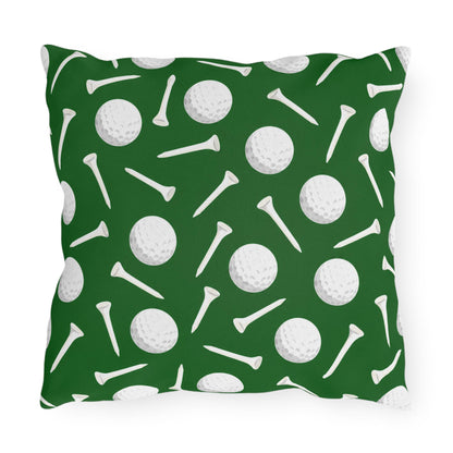 Golf Ball and Tee Outdoor Pillows | Golf Course Decor, Man Cave Accent