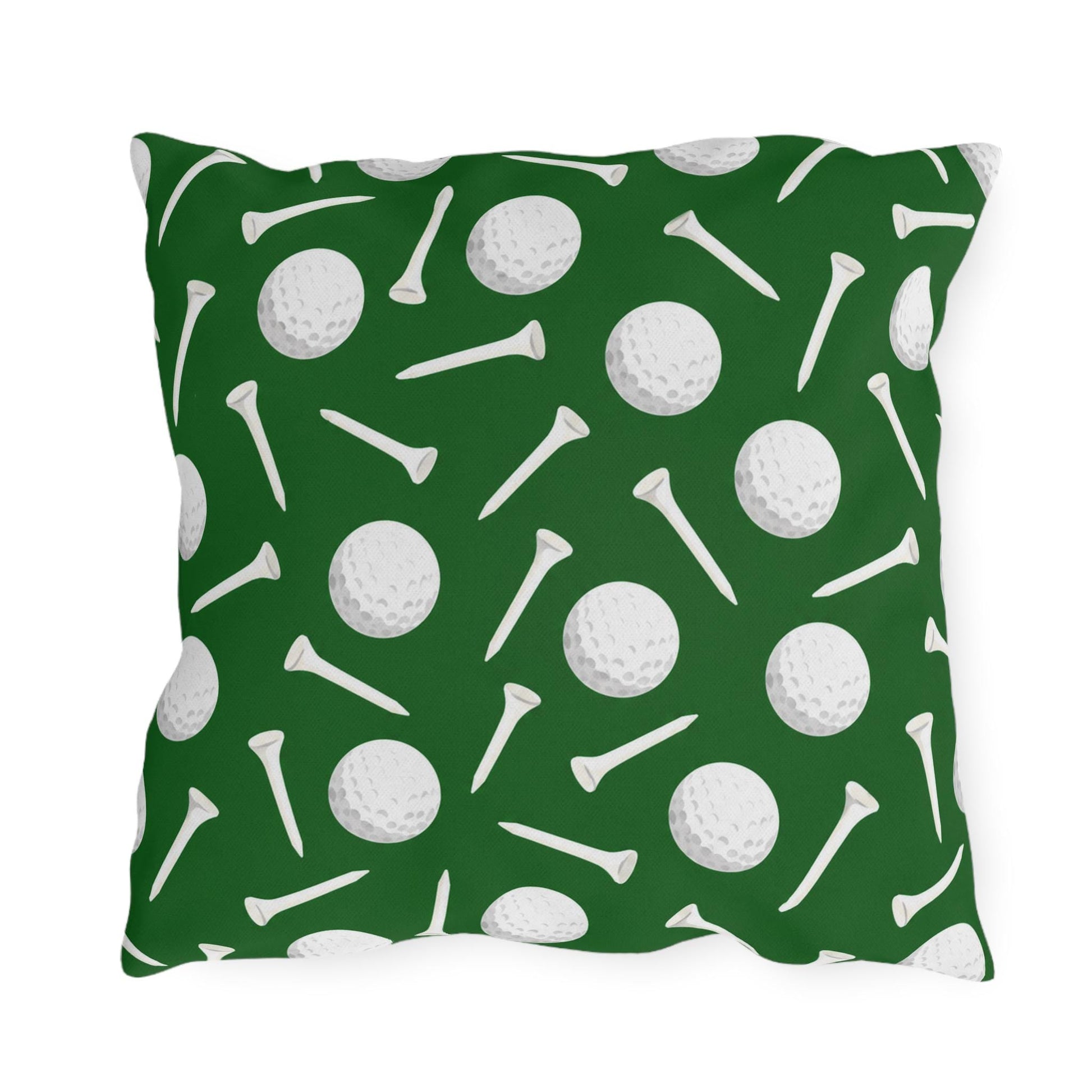 Golf Ball and Tee Outdoor Pillows | Golf Course Decor, Man Cave Accent