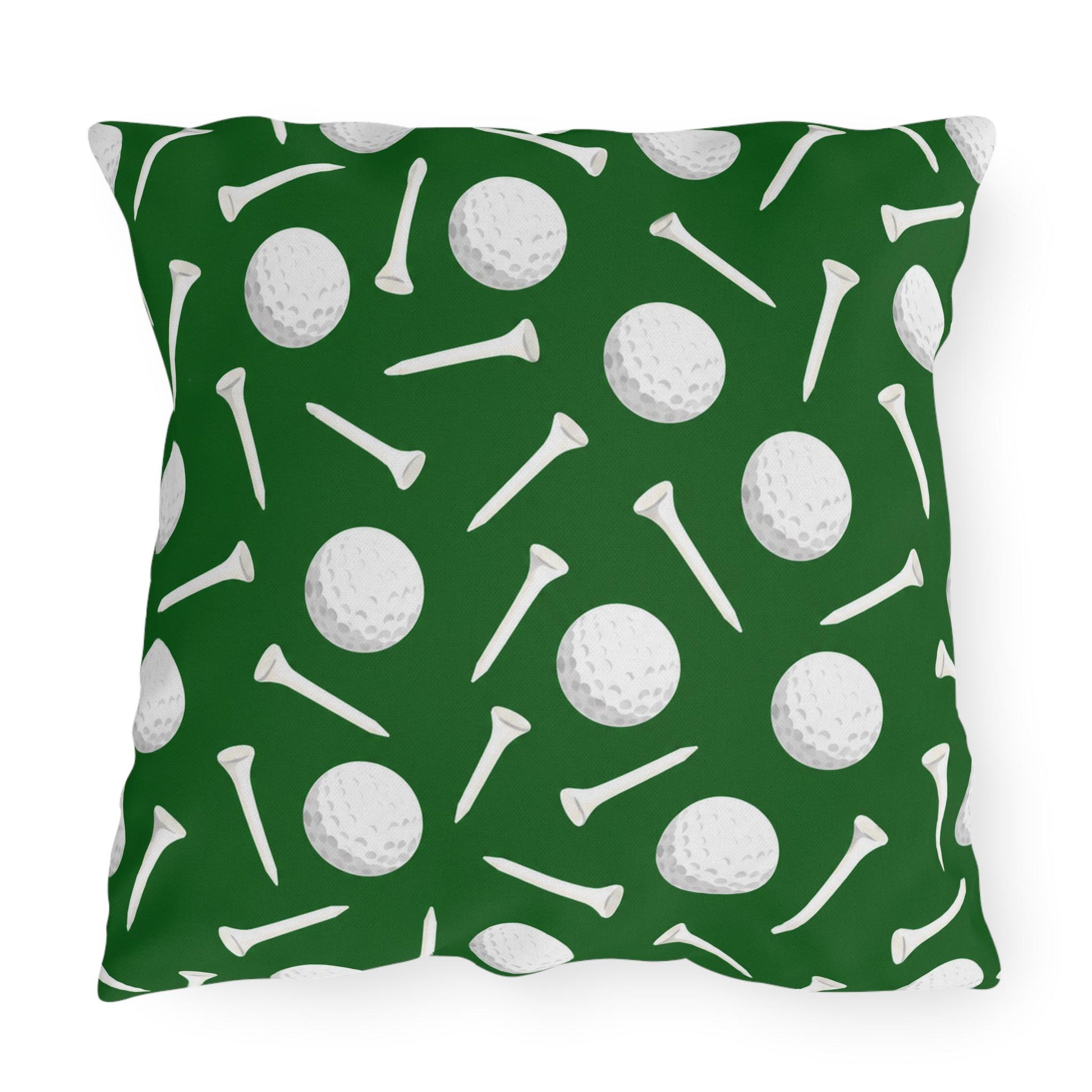 Golf Ball and Tee Outdoor Pillows | Golf Course Decor, Man Cave Accent