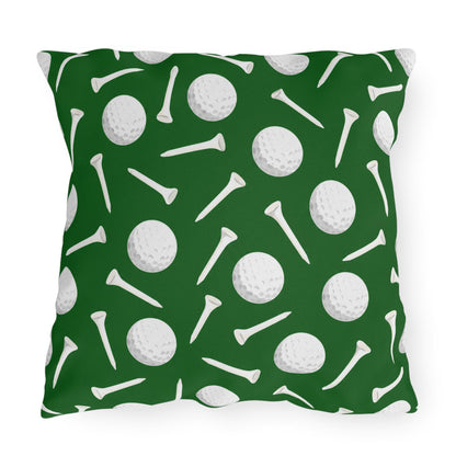 Golf Ball and Tee Outdoor Pillows | Golf Course Decor, Man Cave Accent