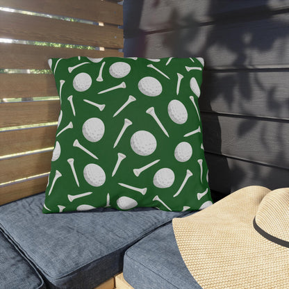 Golf Ball and Tee Outdoor Pillows | Golf Course Decor, Man Cave Accent