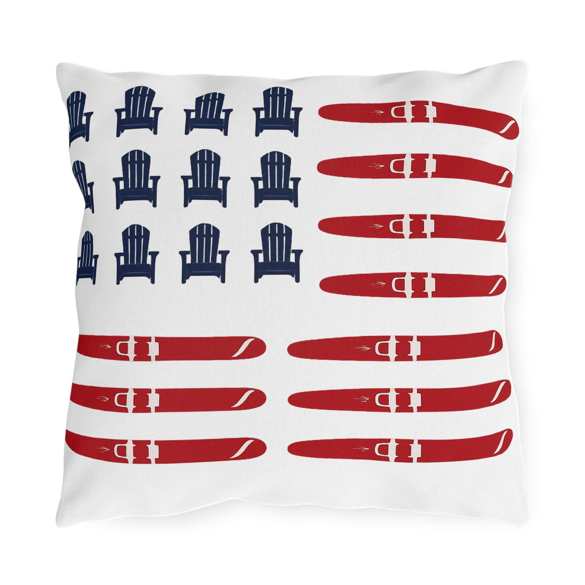American Flag Lake Water Ski Adirondack Chair Pillow | Outdoor Pillows