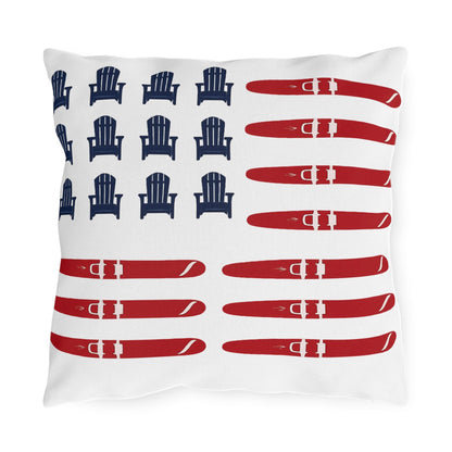 American Flag Lake Water Ski Adirondack Chair Pillow | Outdoor Pillows