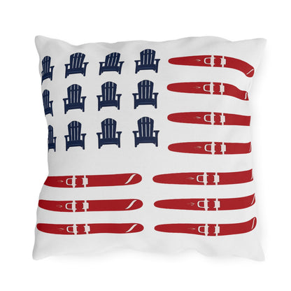 American Flag Lake Water Ski Adirondack Chair Pillow | Outdoor Pillows