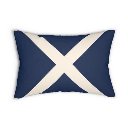 Nautical Signal Flag Design Lumbar Pillow | Reversible Coastal Throw Pillow