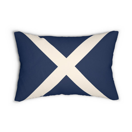 Nautical Signal Flag Design Lumbar Pillow | Reversible Coastal Throw Pillow