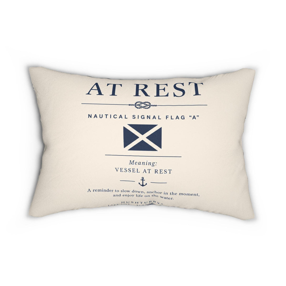 Nautical Signal Flag Design Lumbar Pillow | Reversible Coastal Throw Pillow