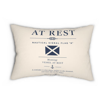 Nautical Signal Flag Design Lumbar Pillow | Reversible Coastal Throw Pillow