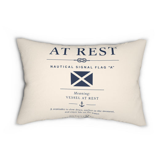 Nautical Signal Flag Design Lumbar Pillow | Reversible Coastal Throw Pillow
