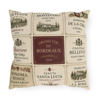 Reversible Wine Pillow Outdoor Pillows | Vineyard Throw Pillow, Tuscan French Country Decor