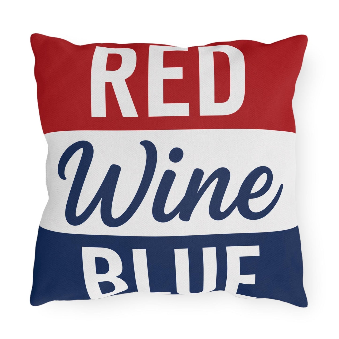 Red Wine & Blue Patriotic Pillows | 4th of July Americana Porch Pillow