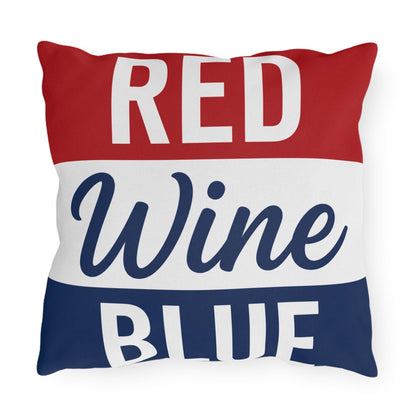 Red Wine & Blue Patriotic Pillows | 4th of July Americana Porch Pillow