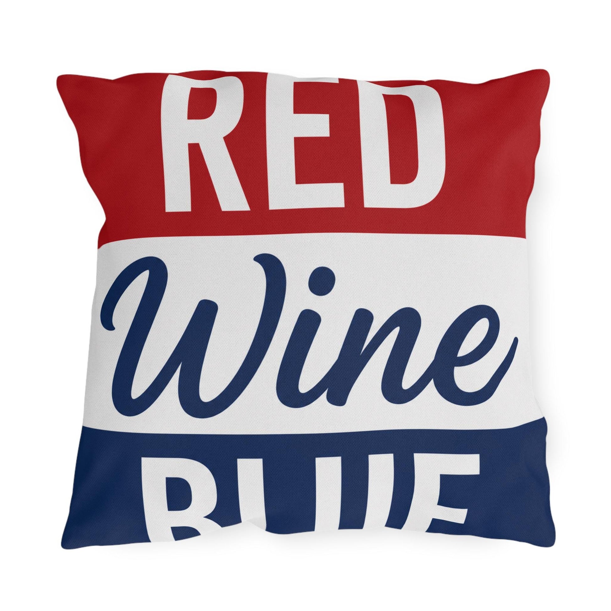 Red Wine & Blue Patriotic Pillows | 4th of July Americana Porch Pillow