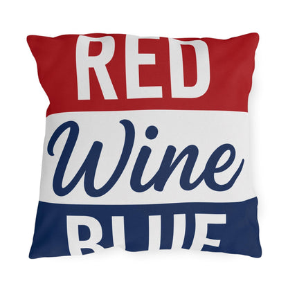 Red Wine & Blue Patriotic Pillows | 4th of July Americana Porch Pillow