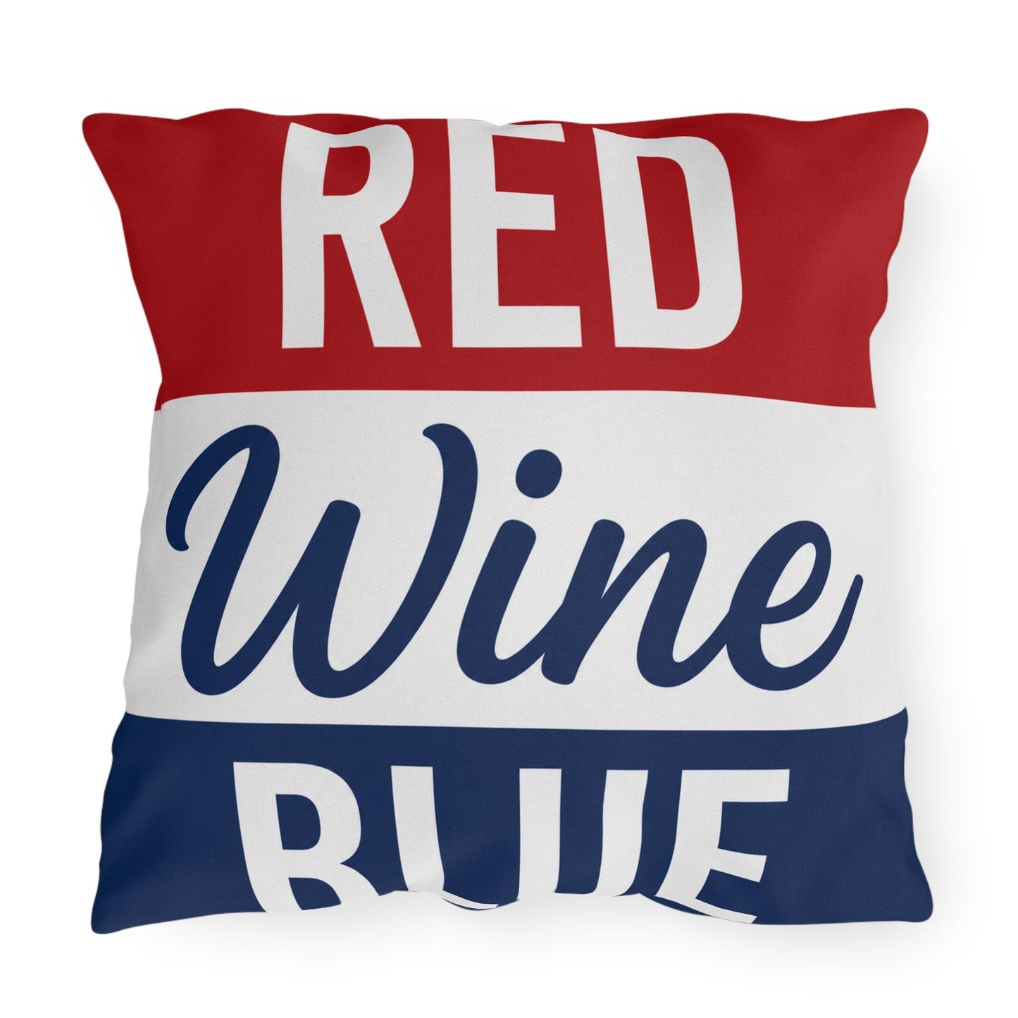 Red Wine & Blue Patriotic Pillows | 4th of July Americana Porch Pillow