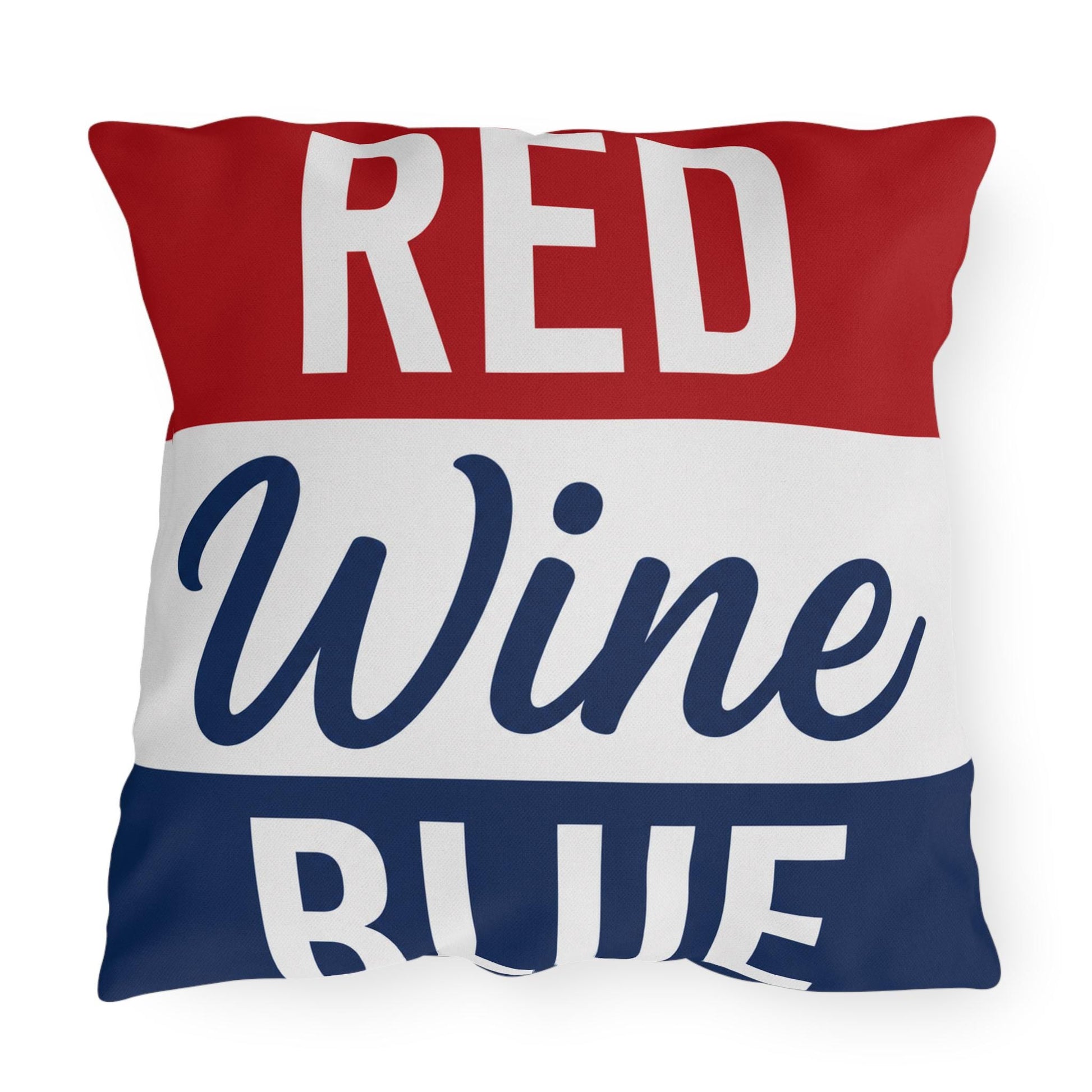 Red Wine & Blue Patriotic Pillows | 4th of July Americana Porch Pillow