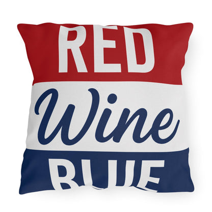 Red Wine & Blue Patriotic Pillows | 4th of July Americana Porch Pillow