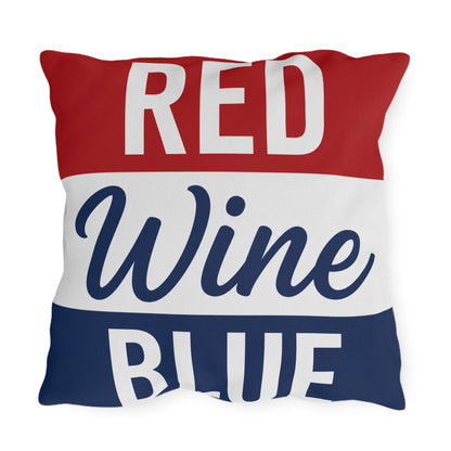Red Wine & Blue Patriotic Pillows | 4th of July Americana Porch Pillow