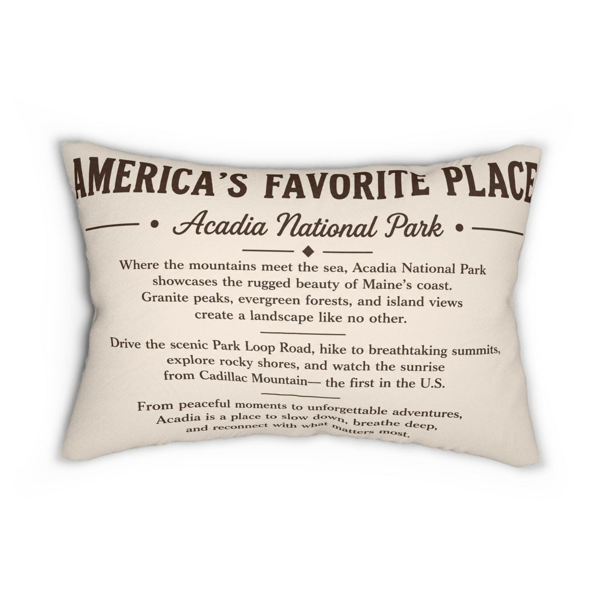 Acadia National Park Reversible Lumbar Pillow | 14x20 Maine Coastal Cabin Decor