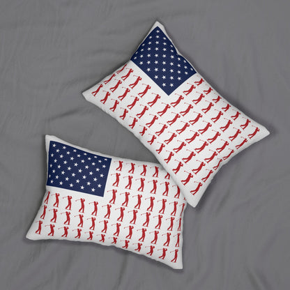 American Flag Golfers Lumbar Pillow | Spun Polyester Lumbar Pillow