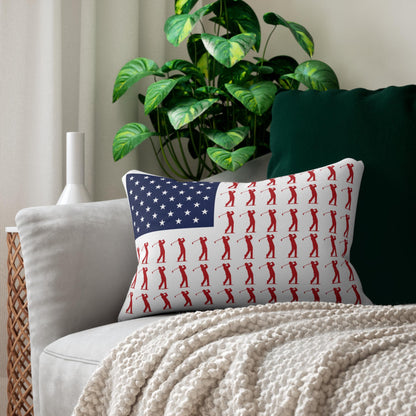 American Flag Golfers Lumbar Pillow | Spun Polyester Lumbar Pillow
