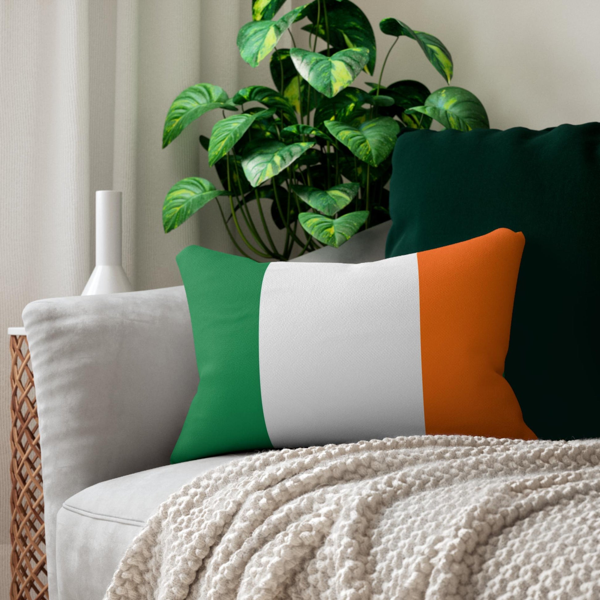 Irish Flag Lumbar Pillow | Tricolor Ireland Accent Pillow