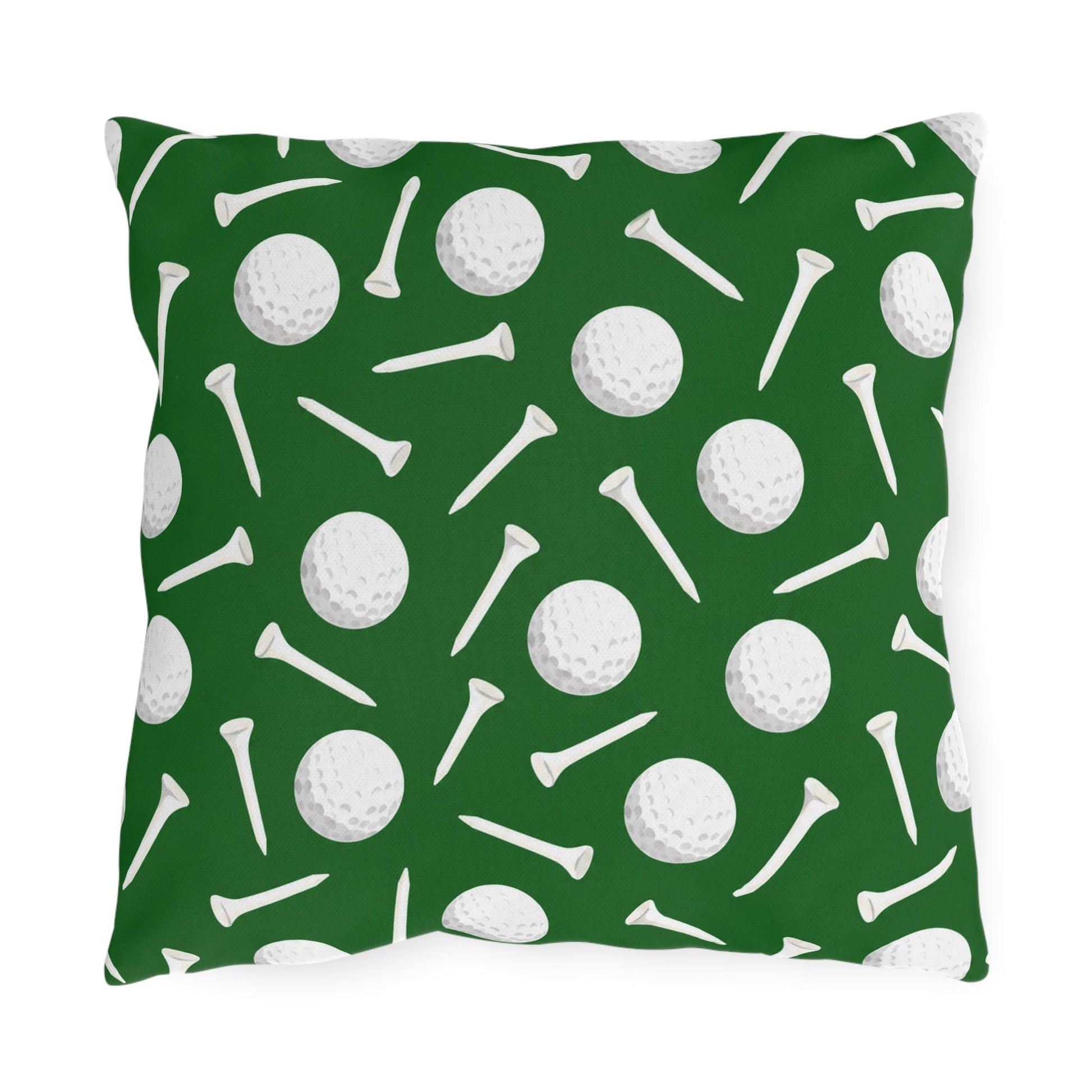 Golf Ball and Tee Outdoor Pillows | Golf Course Decor, Man Cave Accent