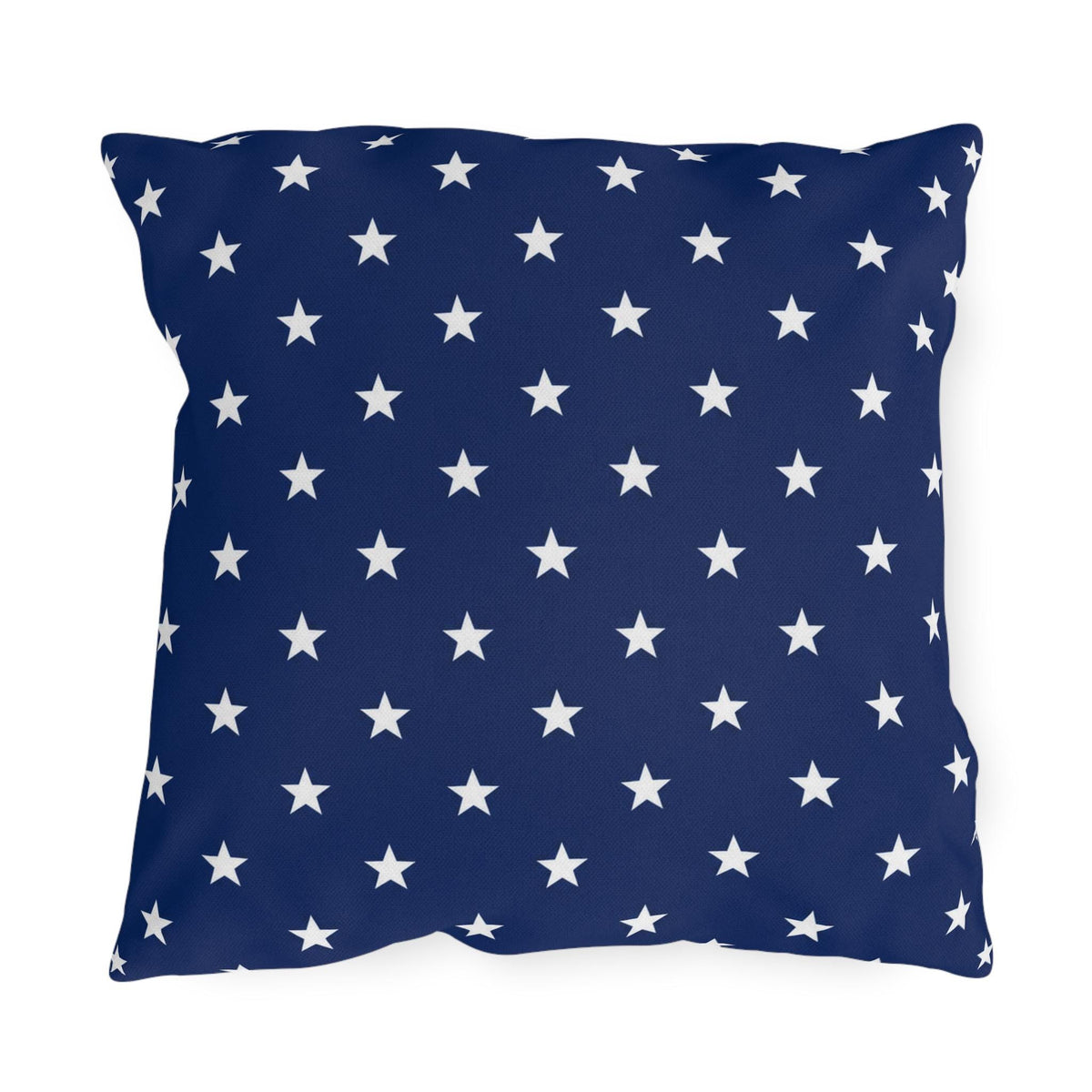 White Star Pattern Outdoor Pillow | Navy Blue Stars Patio Cushion