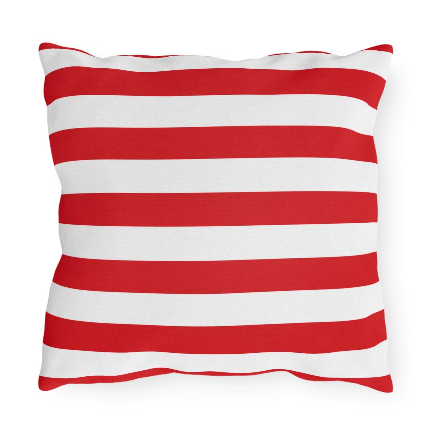 Red and White Striped Outdoor Pillows | Nautical Patio Cushion