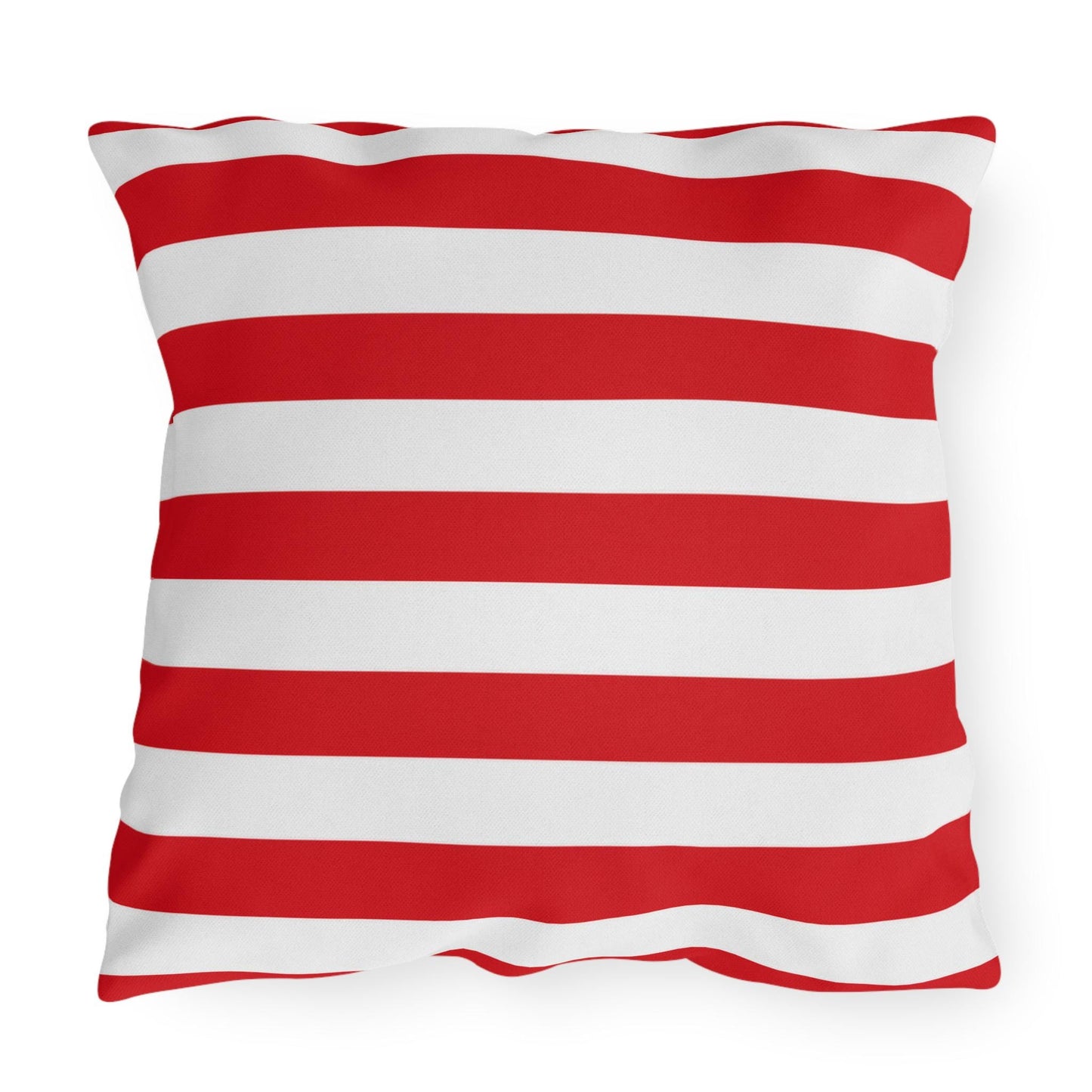Red and White Striped Outdoor Pillows | Nautical Patio Cushion