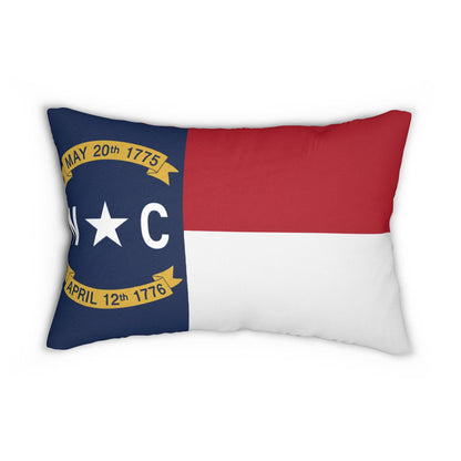 North Carolina Flag Lumbar Pillow | State Seal Red White Blue Home Decor