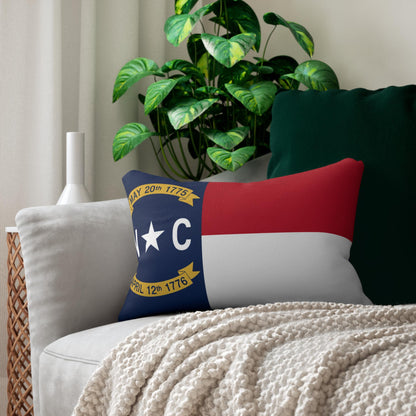 North Carolina Flag Lumbar Pillow | State Seal Red White Blue Home Decor