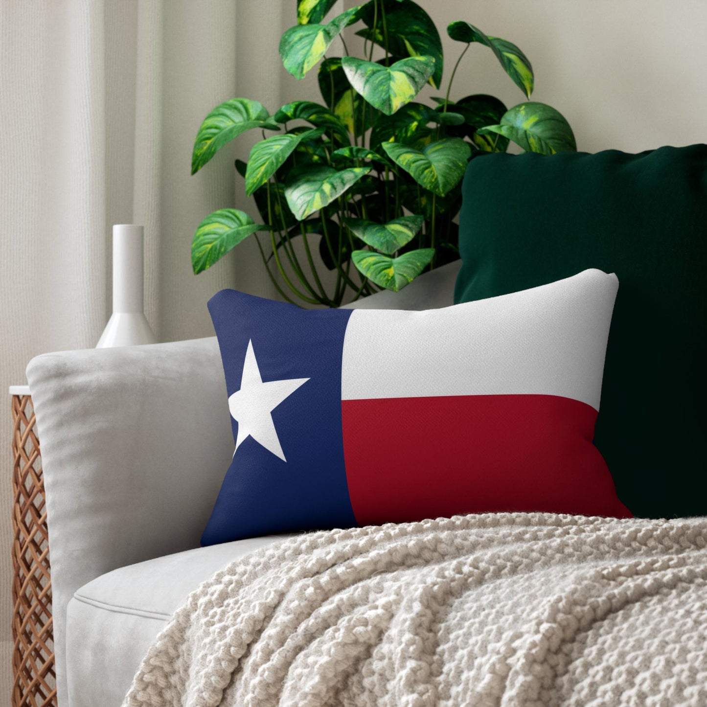Texas Flag Lumbar Pillow | Spun Polyester Lumbar Pillow
