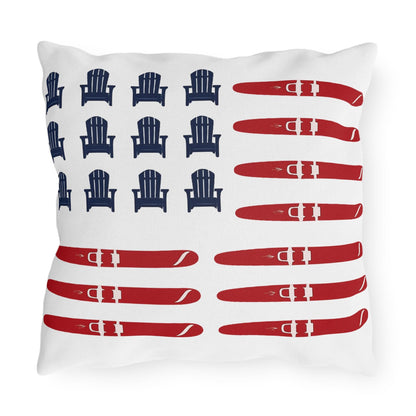 American Flag Lake Water Ski Adirondack Chair Pillow | Outdoor Pillows