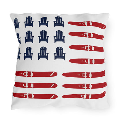 American Flag Lake Water Ski Adirondack Chair Pillow | Outdoor Pillows