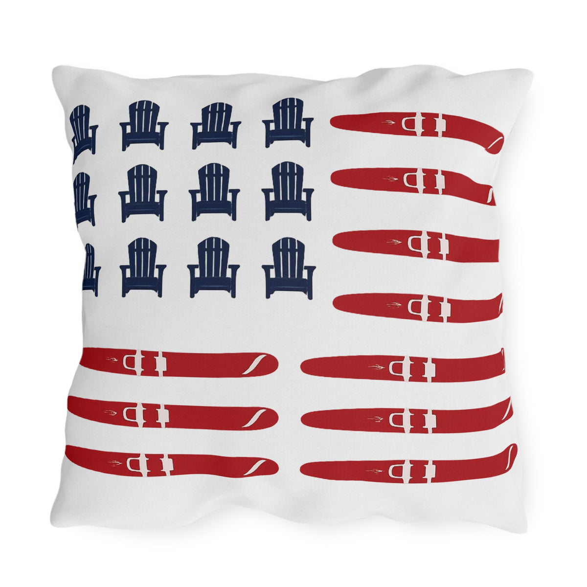 American Flag Lake Water Ski Adirondack Chair Pillow | Outdoor Pillows