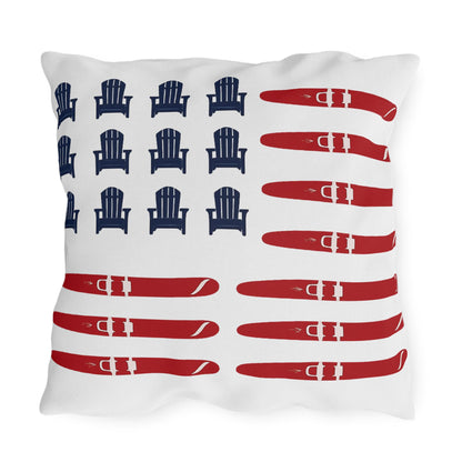 American Flag Lake Water Ski Adirondack Chair Pillow | Outdoor Pillows